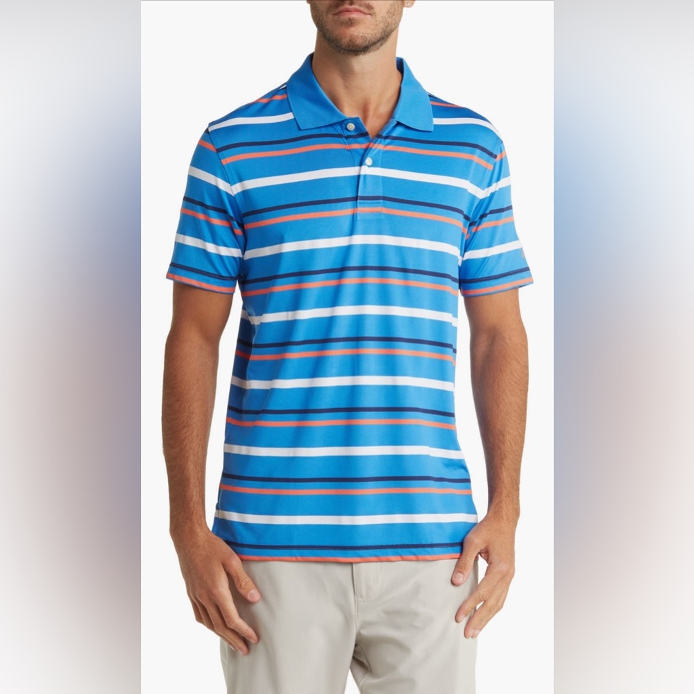 Brooks Brothers Variega Performance Stretch Knit Short Sleeve Polo Shirt Striped